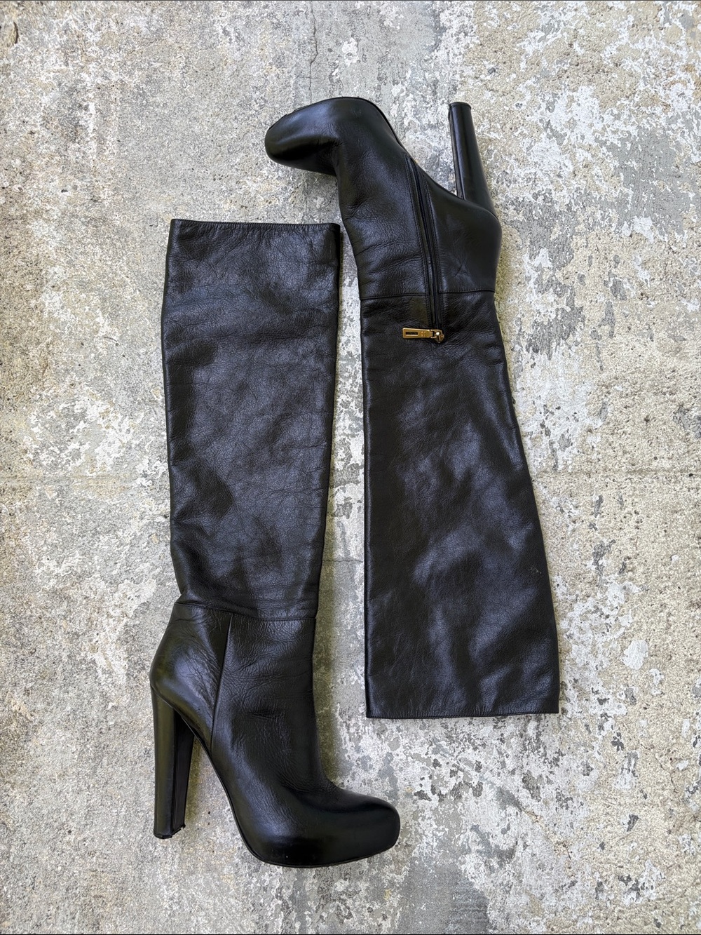 Prada knee-high soft leather boots